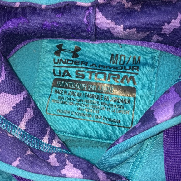 🌊SALE🌊Med Under Armour Blue/Purple STORM Hoodie - Picture 6 of 6